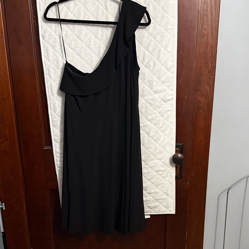 Lane Bryant Black One-Shoulder Evening Dress